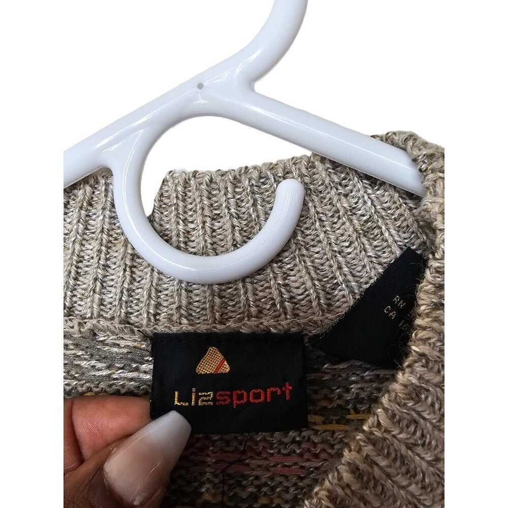 Vintage LizSport Sweater Made in Taiwan Size S Linen Cotton Blend Crew Neck - Picture 4 of 8